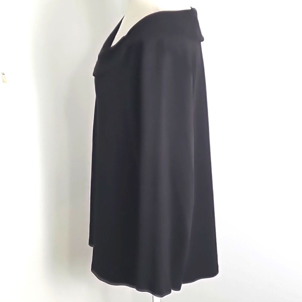 Rafaella Black Pullover Top with 2.5" Collar with Ruching on One Side, Size XXL - Picture 6 of 10